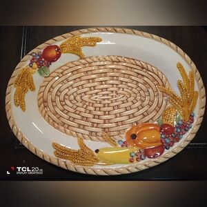 Autumn accents ceramic platter by vanson